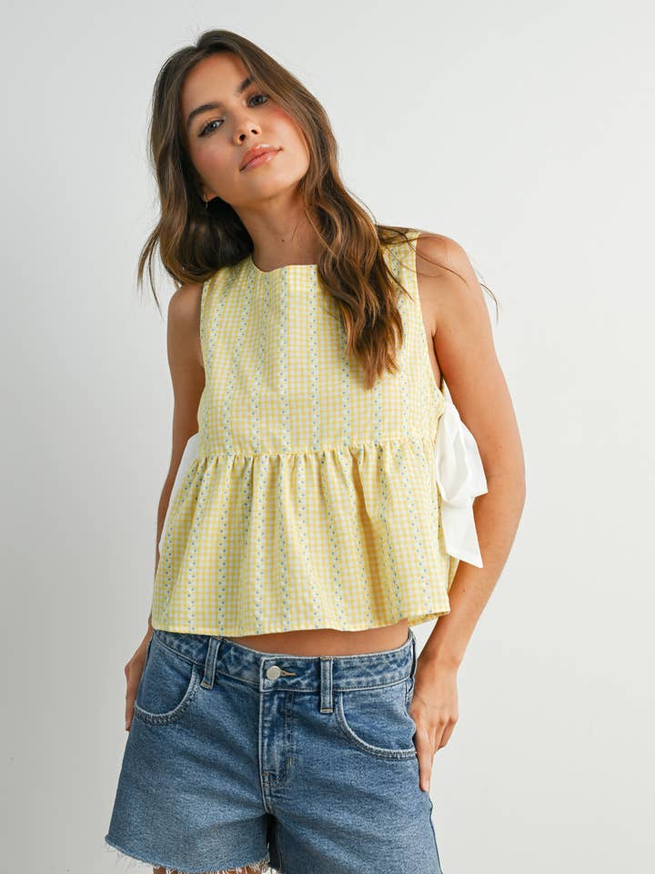 BUTTERMELON - Wholesale Blouse - Women's - Sky Meadow Peplum Top - BMT7750