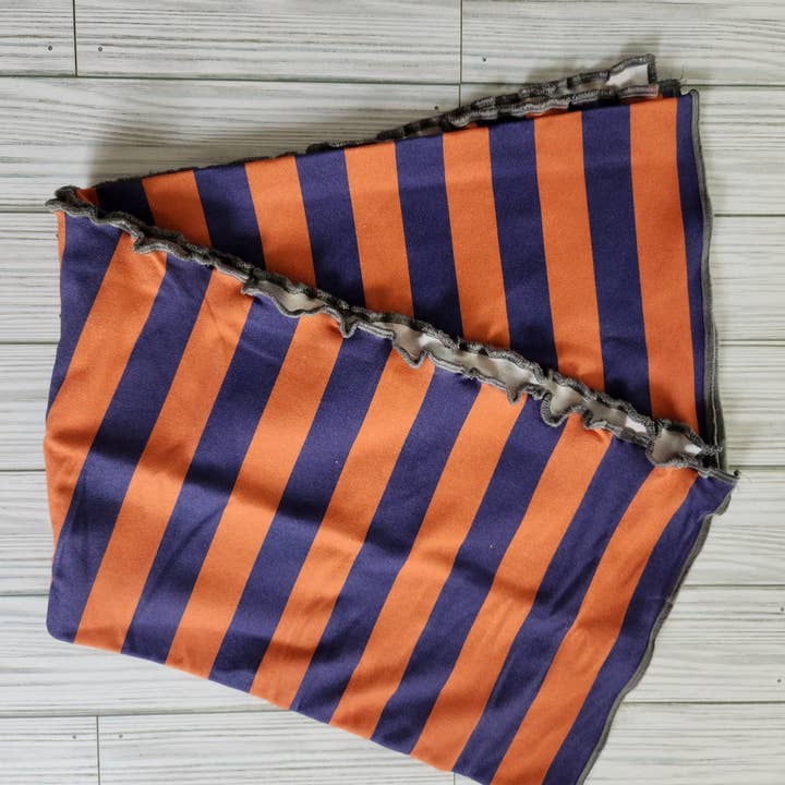 Navy & Orange Striped Hair Towel for wholesale by The Nut 'n Bubs