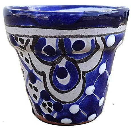 MEXTEQUIL - Wholesale Plant Pot - Talavera Hand-Painted Pottery Planters - Set of 3 (Flowers 2.8")