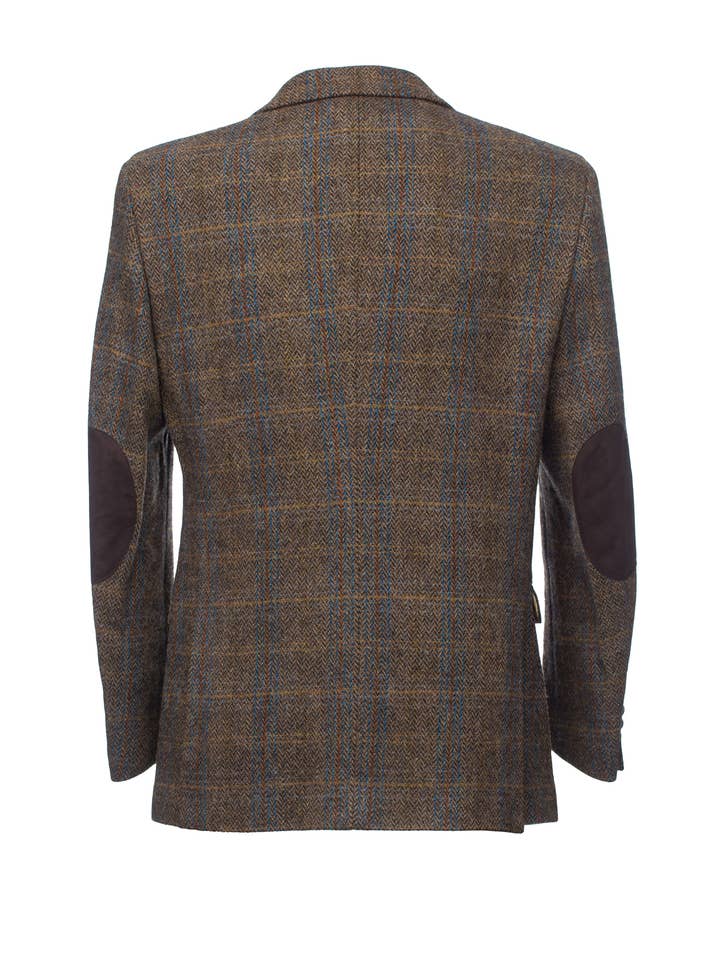 Horse Brown Hunting Tweed Jacket with Moleskin Trim for wholesale on Faire6