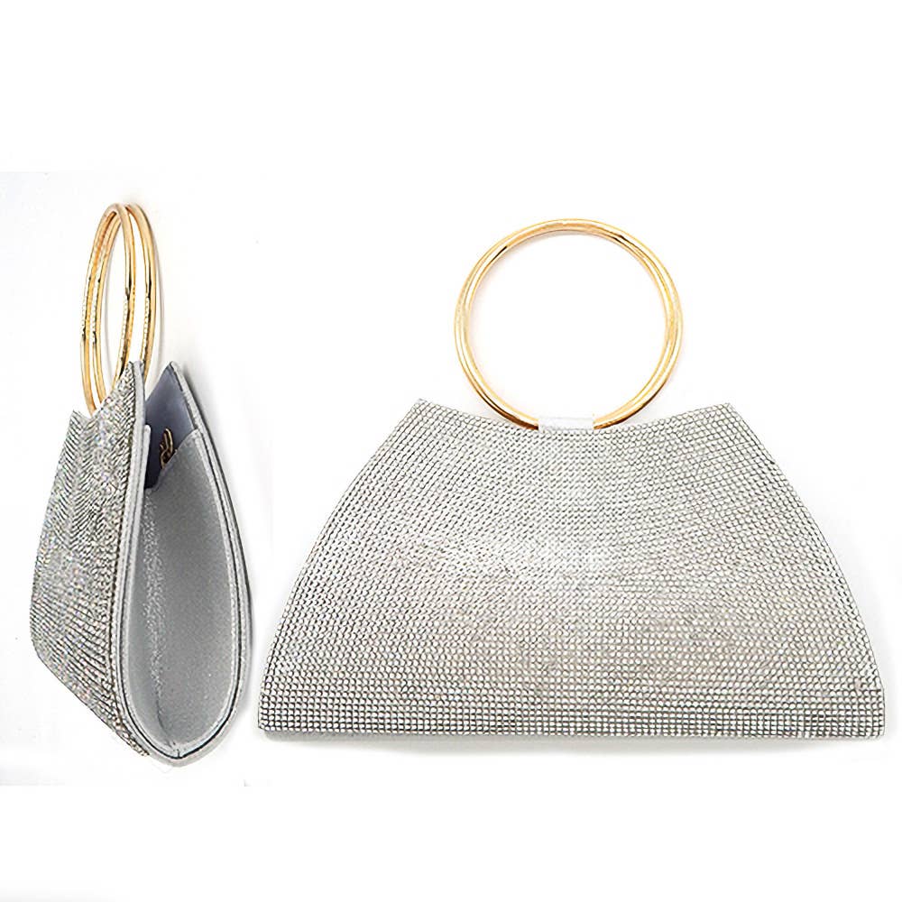 Diacly - Wholesale Clutch Bag - Women's - Sophisticated Trapezoid Dazzling Round Handle Clutch Bag1