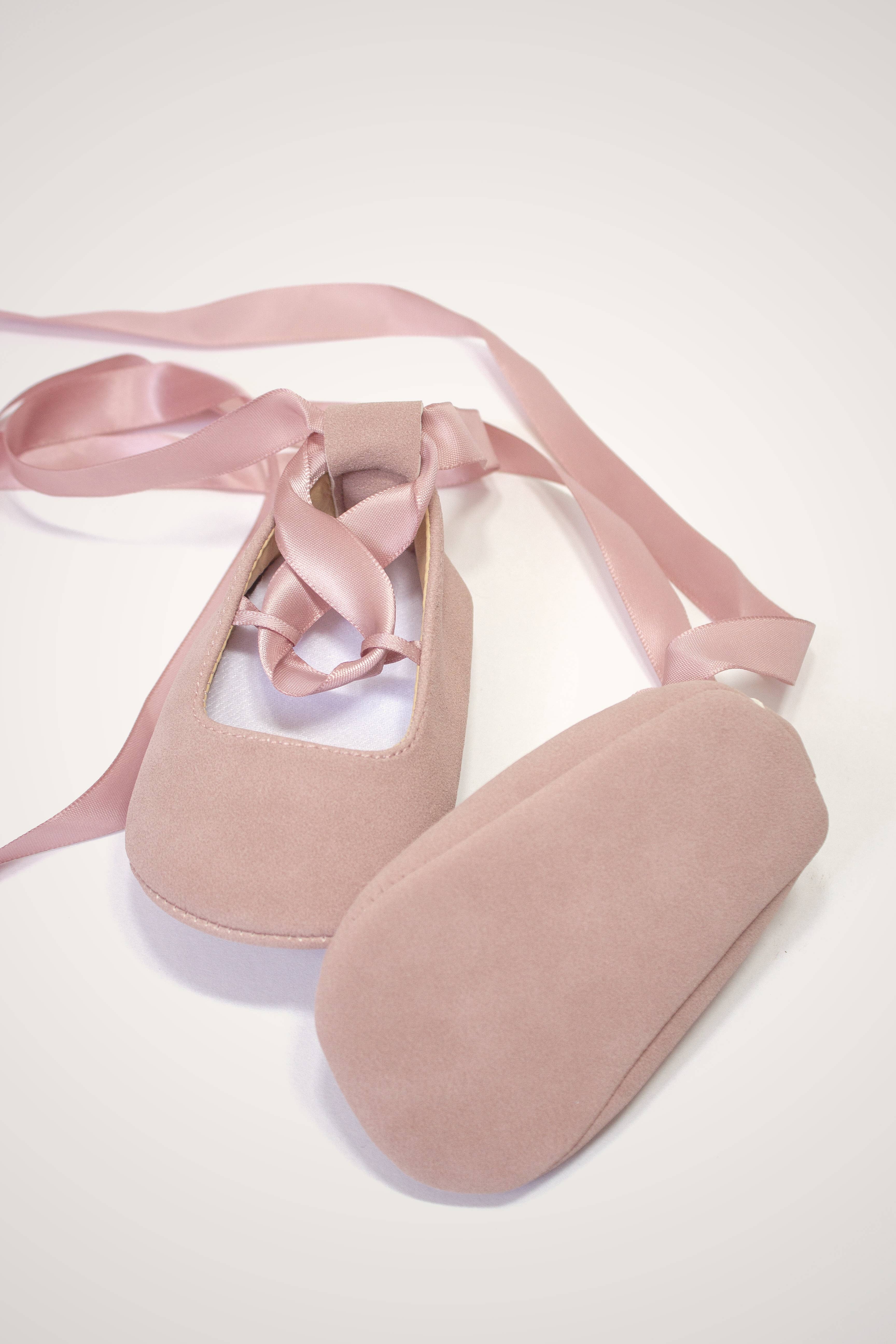 Ay Bebe – Engroshandel Hjemmesko - Baby – Ballerinasko i støvet rosa3