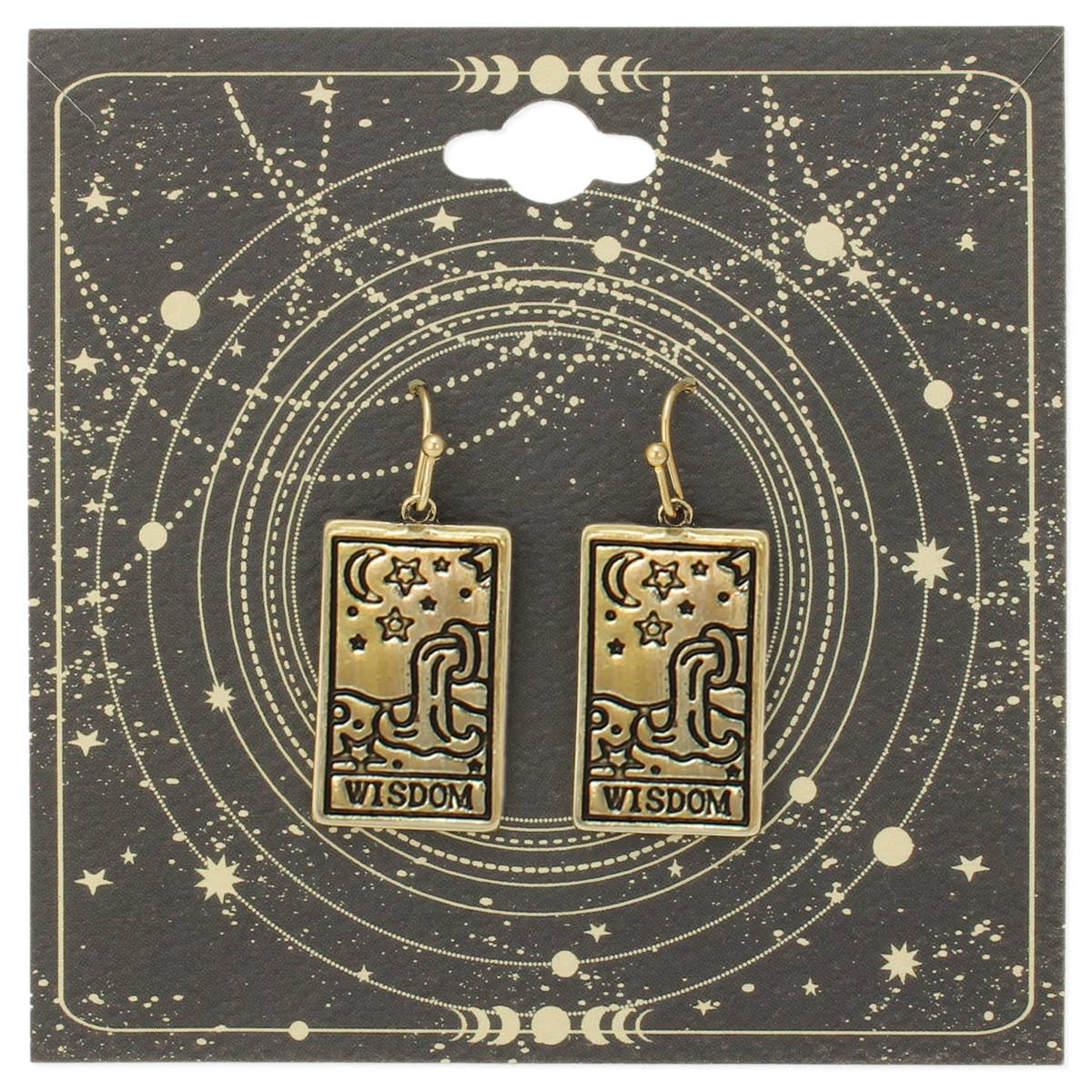 ZAD - Wholesale Dangle Earrings - Major Arcana Gold Wisdom Tarot Earrings0