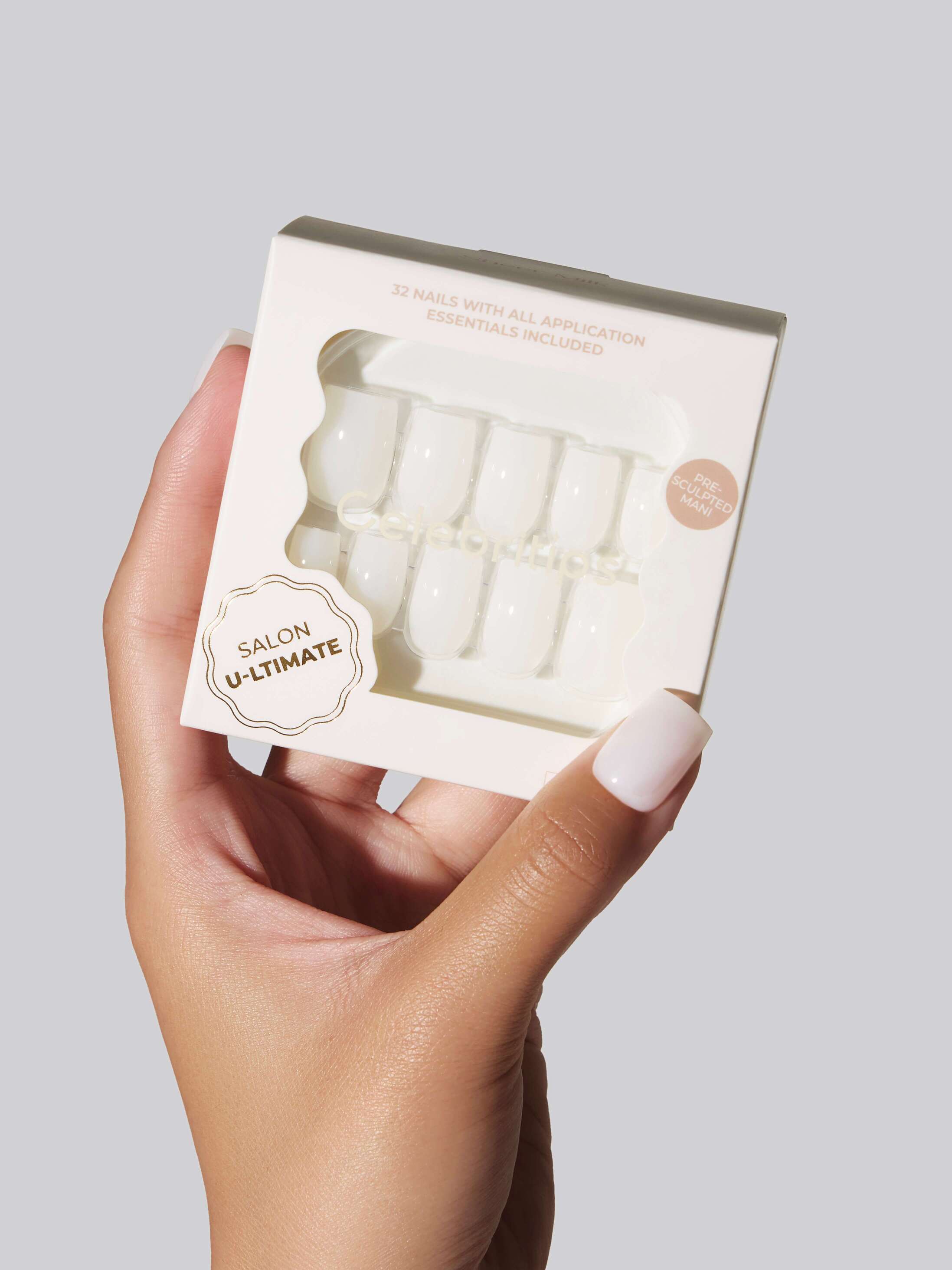 Celebritips - Wholesale Press-On/Fake Nails - Sheer Milk (Short Coffin)2