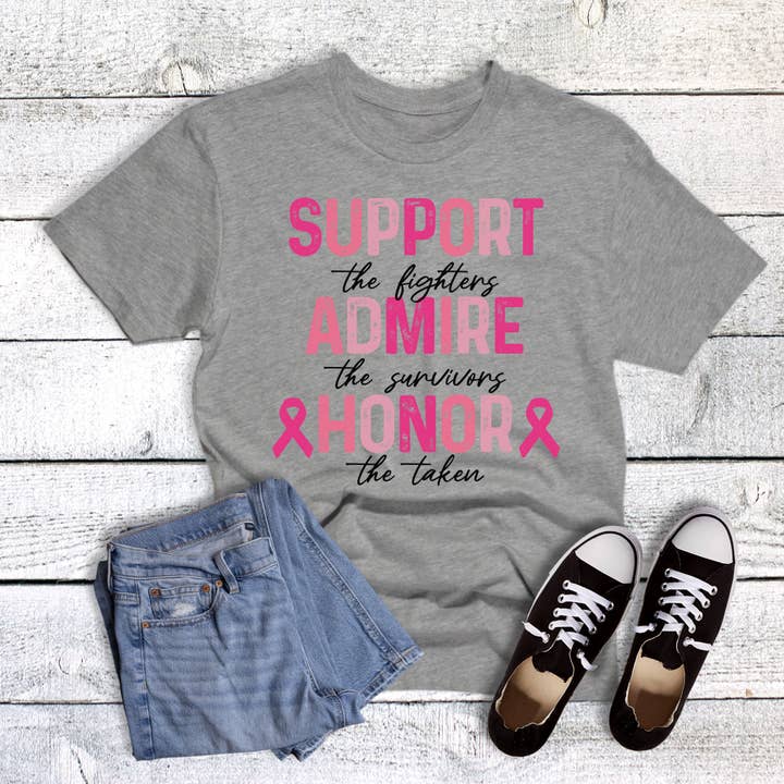 Cancer Support Admire Honor Graphic Tee for wholesale by The Way Down South