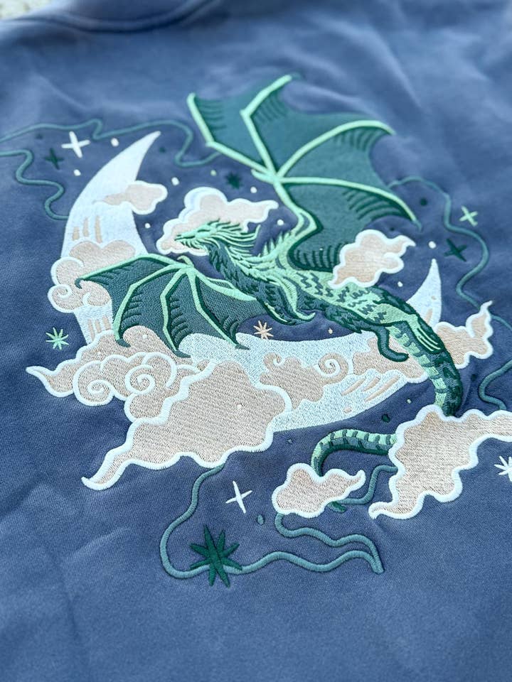 Blissfully Bookish Company - Wholesale Sweatshirt - Women's - Celestial Dragon Embroidered Sweatshirt1
