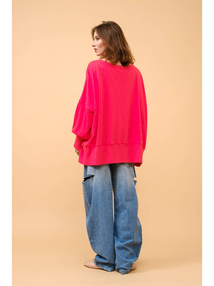 HEATHER GREY OVERSIZED SWEATSHIRTS S10550 for wholesale on Faire