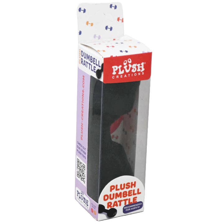 Black Plush Dumbbell Rattle, in Retail Box C/P 360 for wholesale by GreatBuy.com