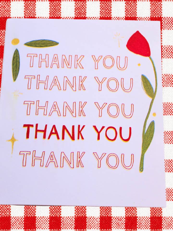 Thank You Plastic Bag Greeting Card for wholesale by Picnic Date Studio