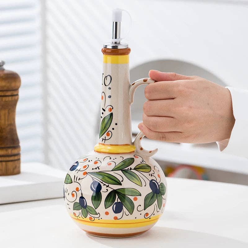 Kiyo Home - Wholesale Oil/Vinegar Dispenser - Amalfi Olive Oil Bottle | Ceramic Dispenser | Kitchen Decor14