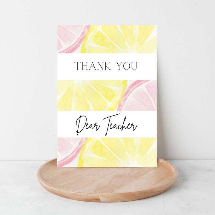 Merci prof - Thank you teacher handpainted watercolour greeting card for wholesale by JoiebyLise