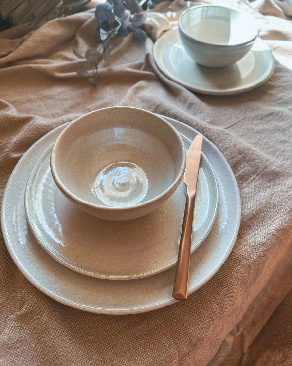 Los Artisans - Wholesale Dinnerware Set - Beige & Off-White Dinner Set | Pearl Iridescent Accents13