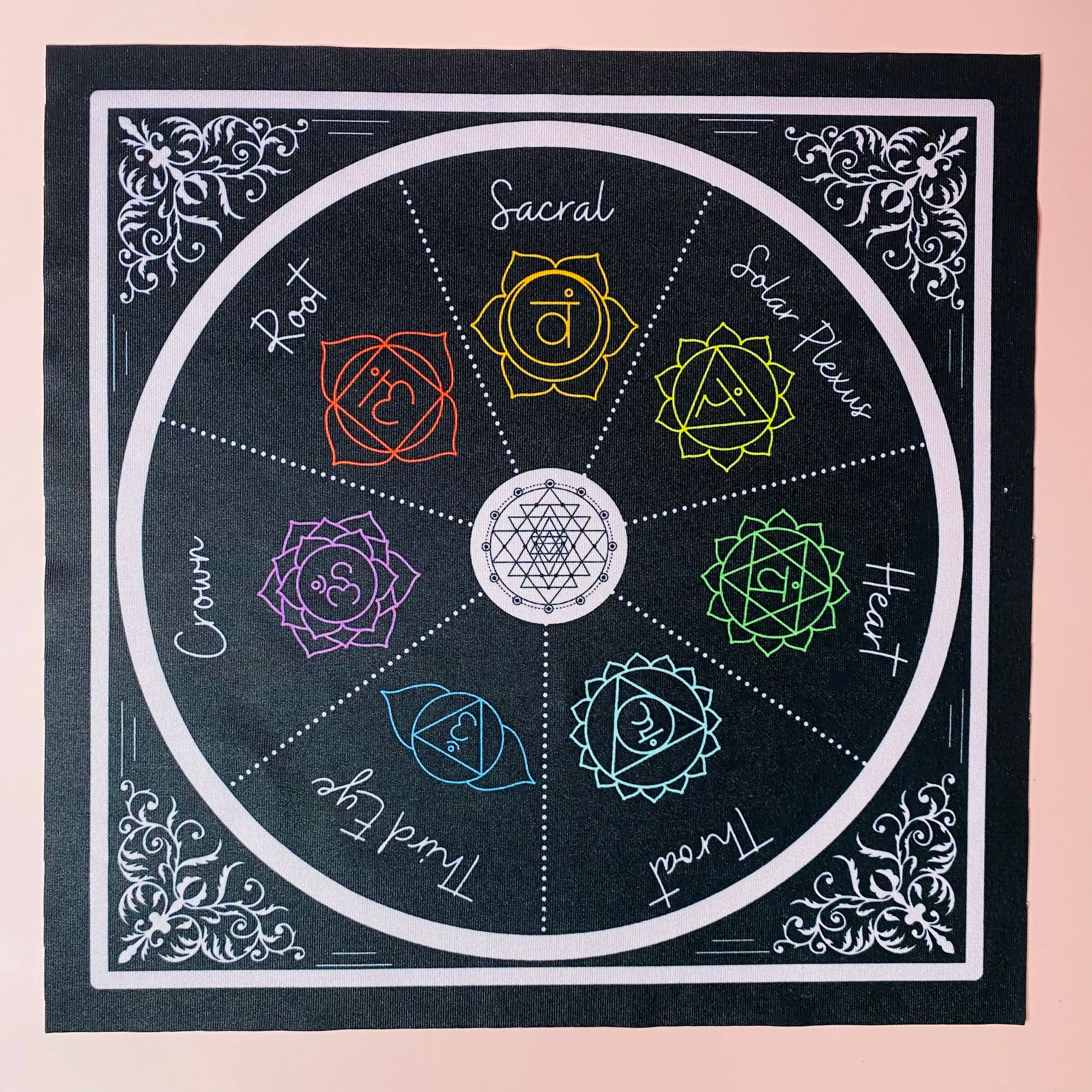 Sacred Moon&Stars – wholesale Meditation supplies – Chakras Pendulum Mat1