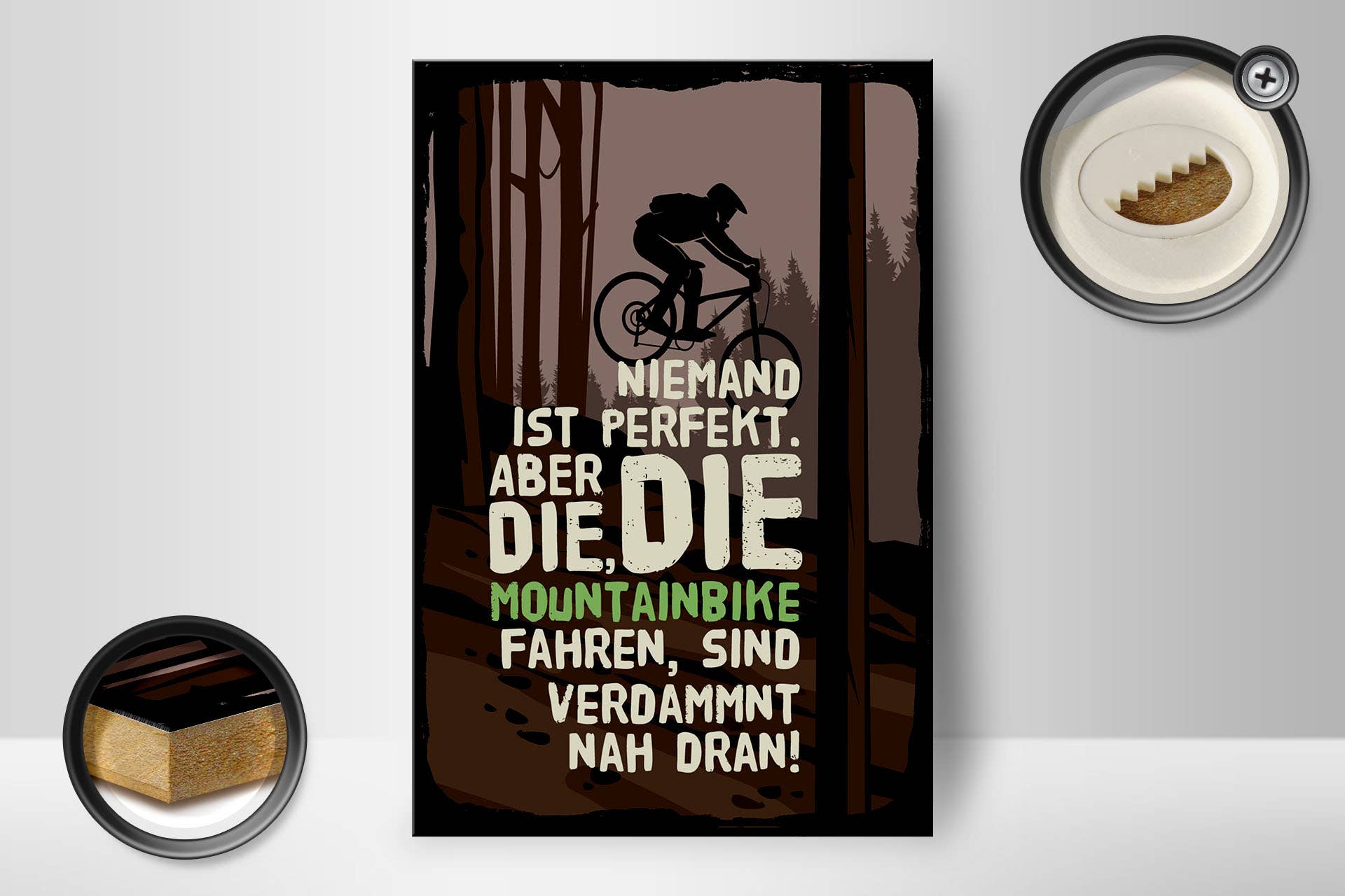 Femer - Wholesale Sign - Wooden sign 30x40 cm Nobody's perfect but the mountain bike1