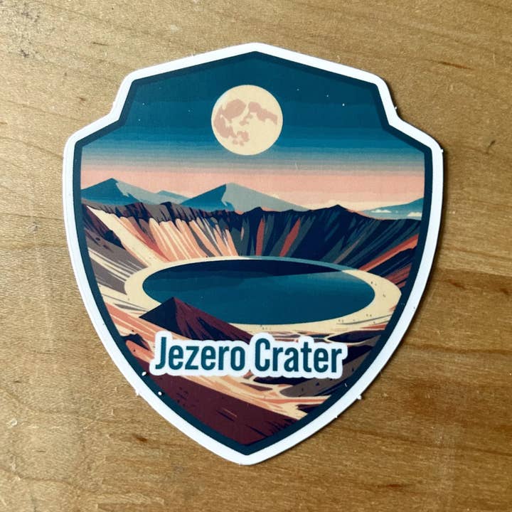 Autocollant de localisation du cratère Jezero pour la vente par Red Planet Resorts LLC