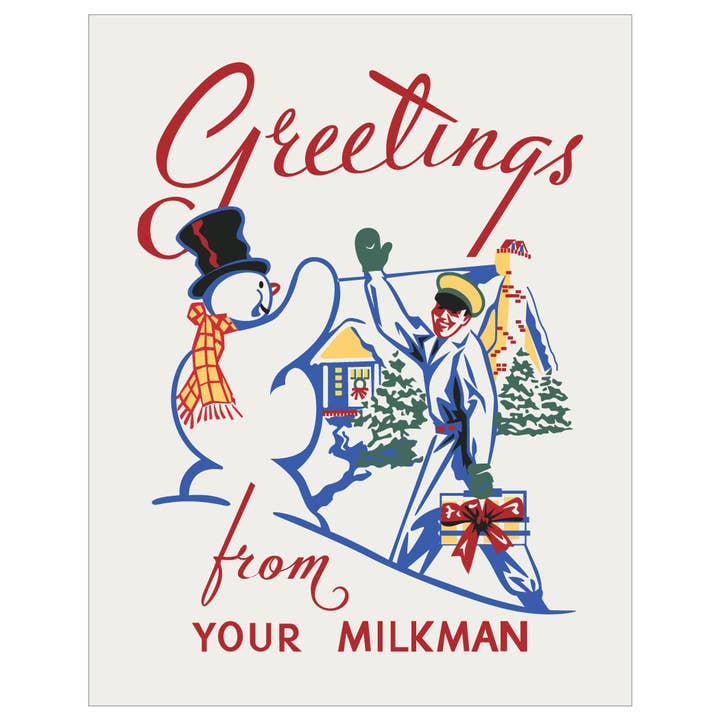 2.5'' x 3.5' Holiday Greetings from Your Milkman Magnet for wholesale by Fridgedoor