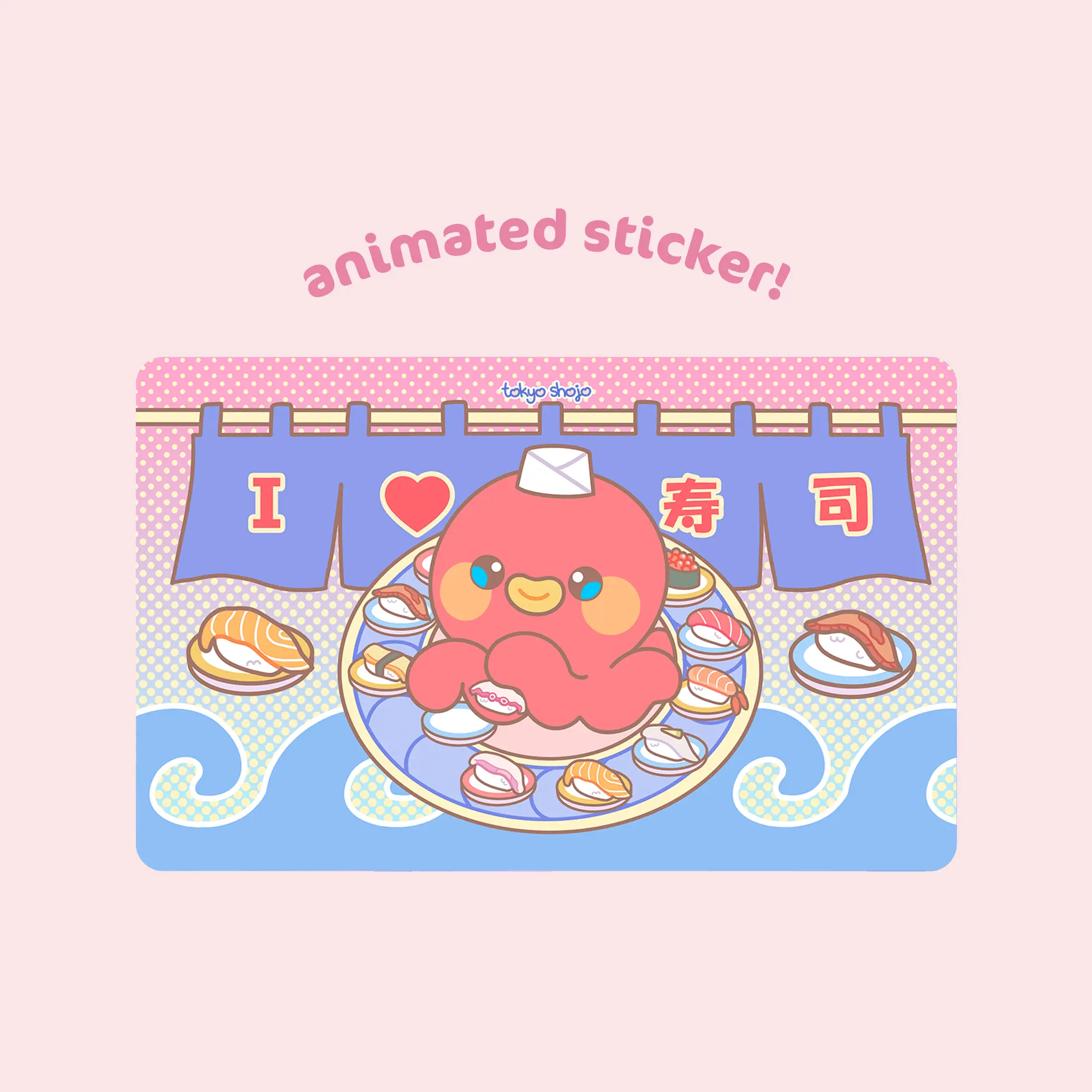 Adesivo Animato Takoya Sushi per la vendita all'ingrosso da parte di tokyo shojo
