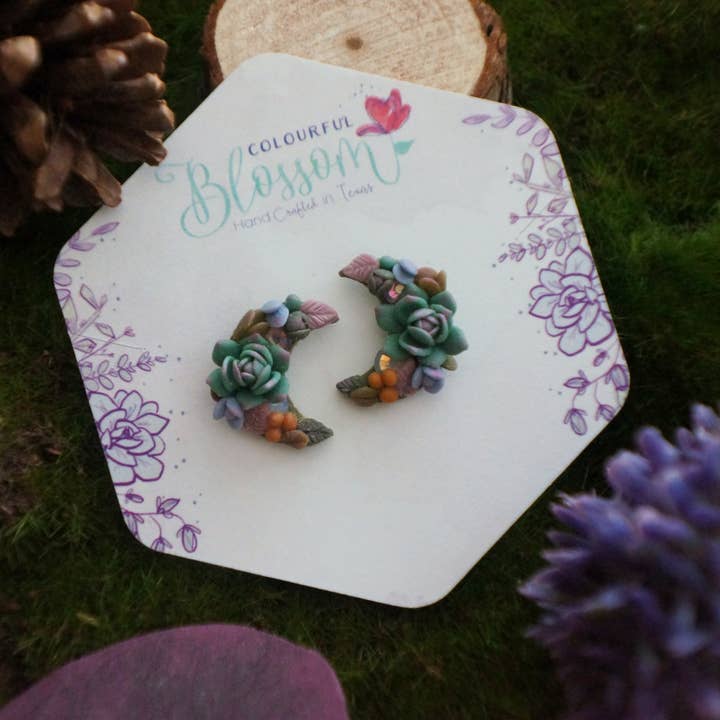 Luna Stud Earrings - Ruscus for wholesale by Colourful Blossom