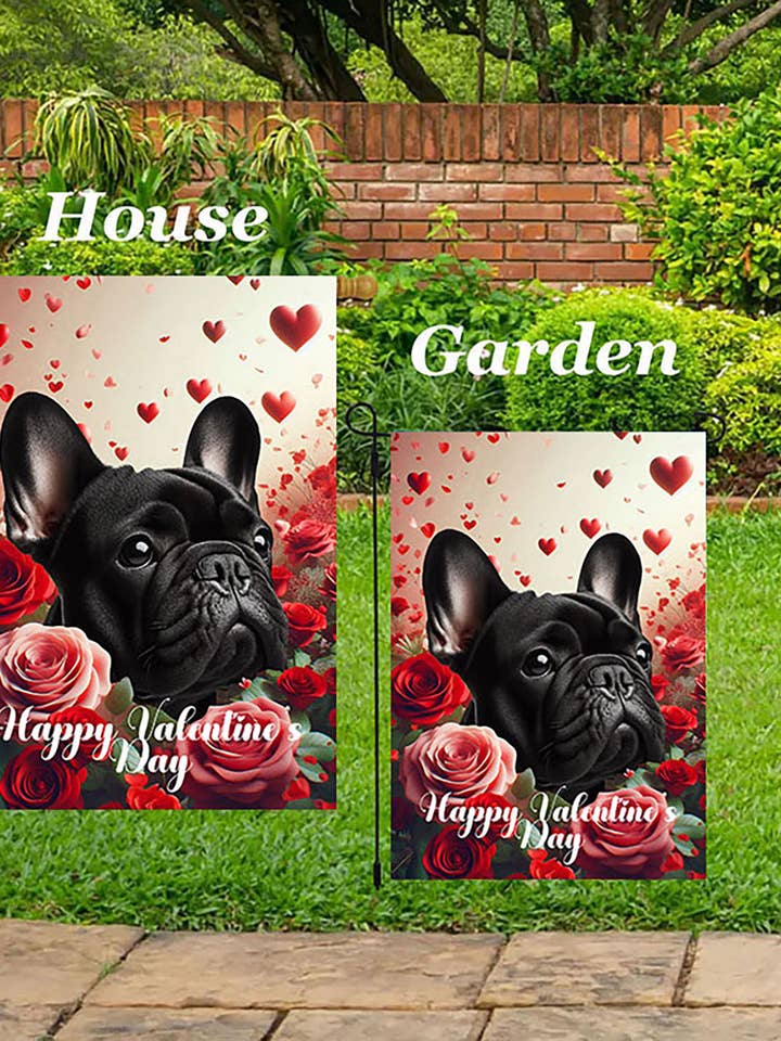 Franse Bulldog Zwart - Valentijn Huisvlag voor wholesale door Best of Breed Products