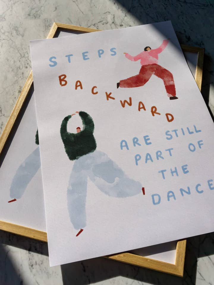 STEPS BACKWARD PRINT for wholesale by Martha Ratcliff Illustration