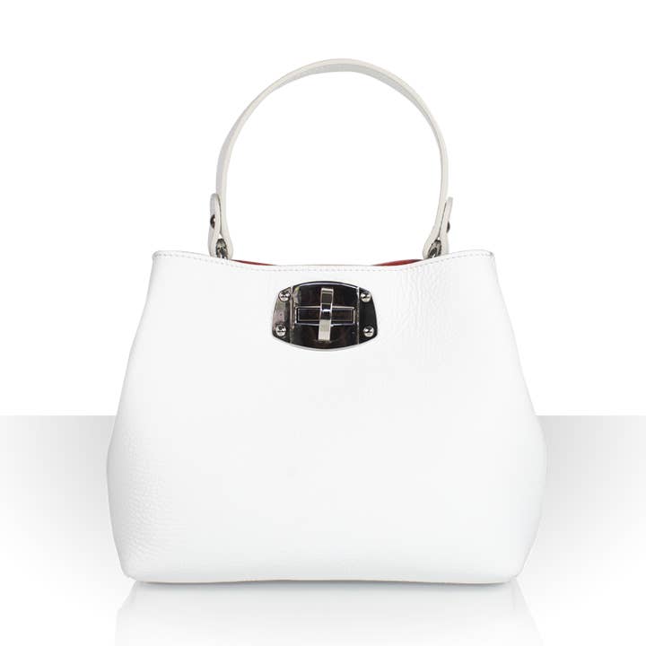 Lucia Clássico Pequeno – Branco por atacado de Maffei Bags