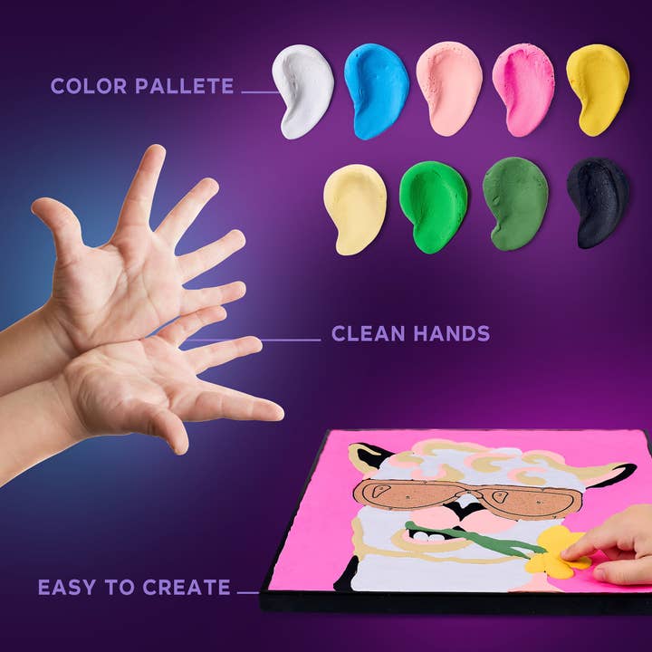 Fainotoys - Wholesale DIY Craft Kit - Kids - OKTO Clay by Numbers — Lama — (16.54×12.01 in) — Ages 5+3