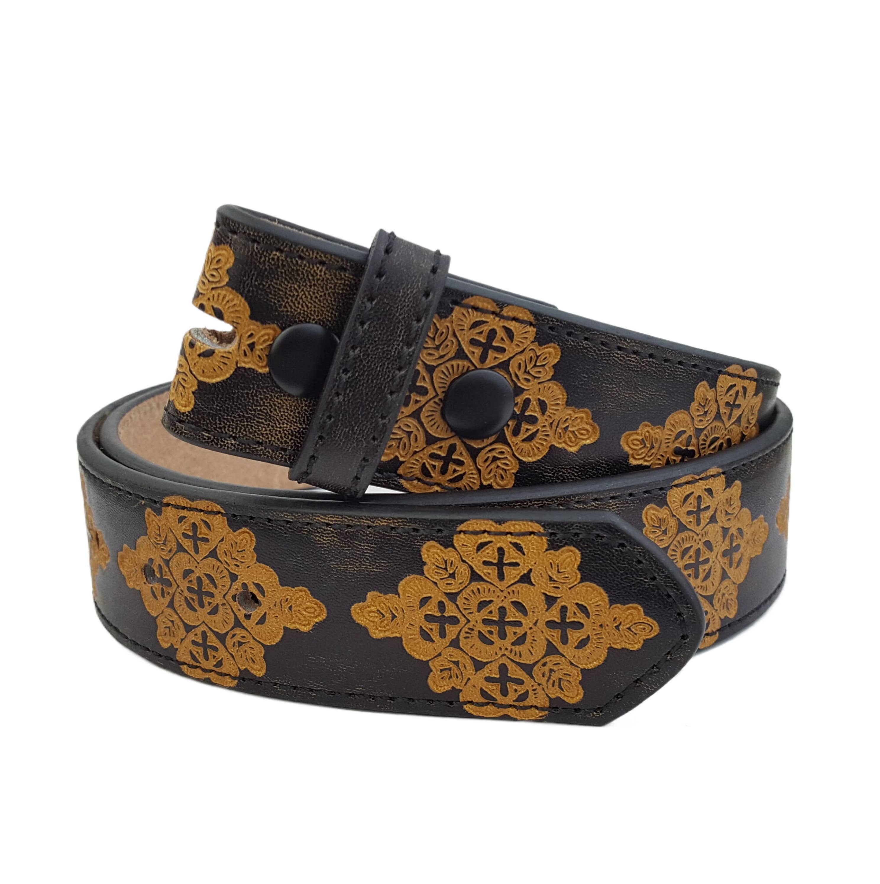 Axesoria West - Wholesale Belt - Women's - Vintage Hand Painted Tooled Belt w. round buckle4