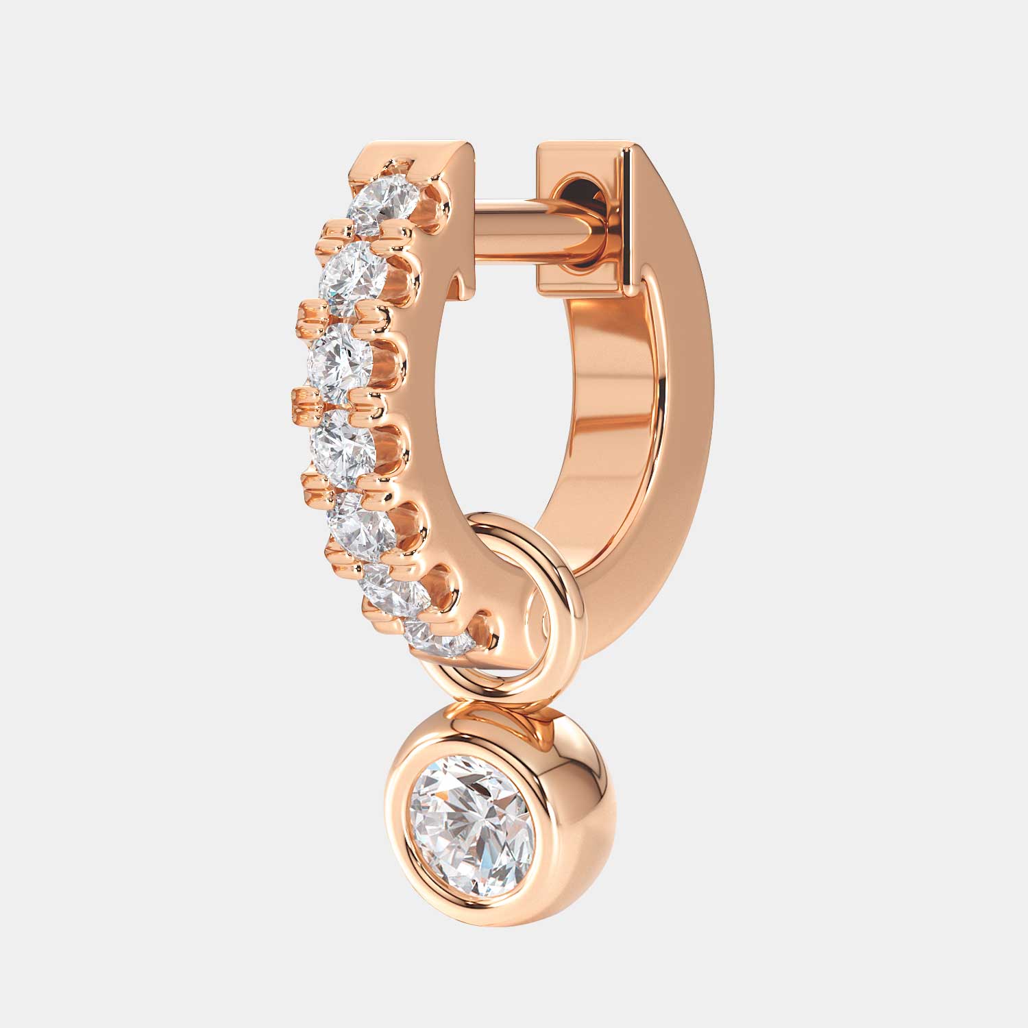 Hey Babe LA - Wholesale Single Earring - 🌟 ROUND BEZEL LAB GROWN CHARM5