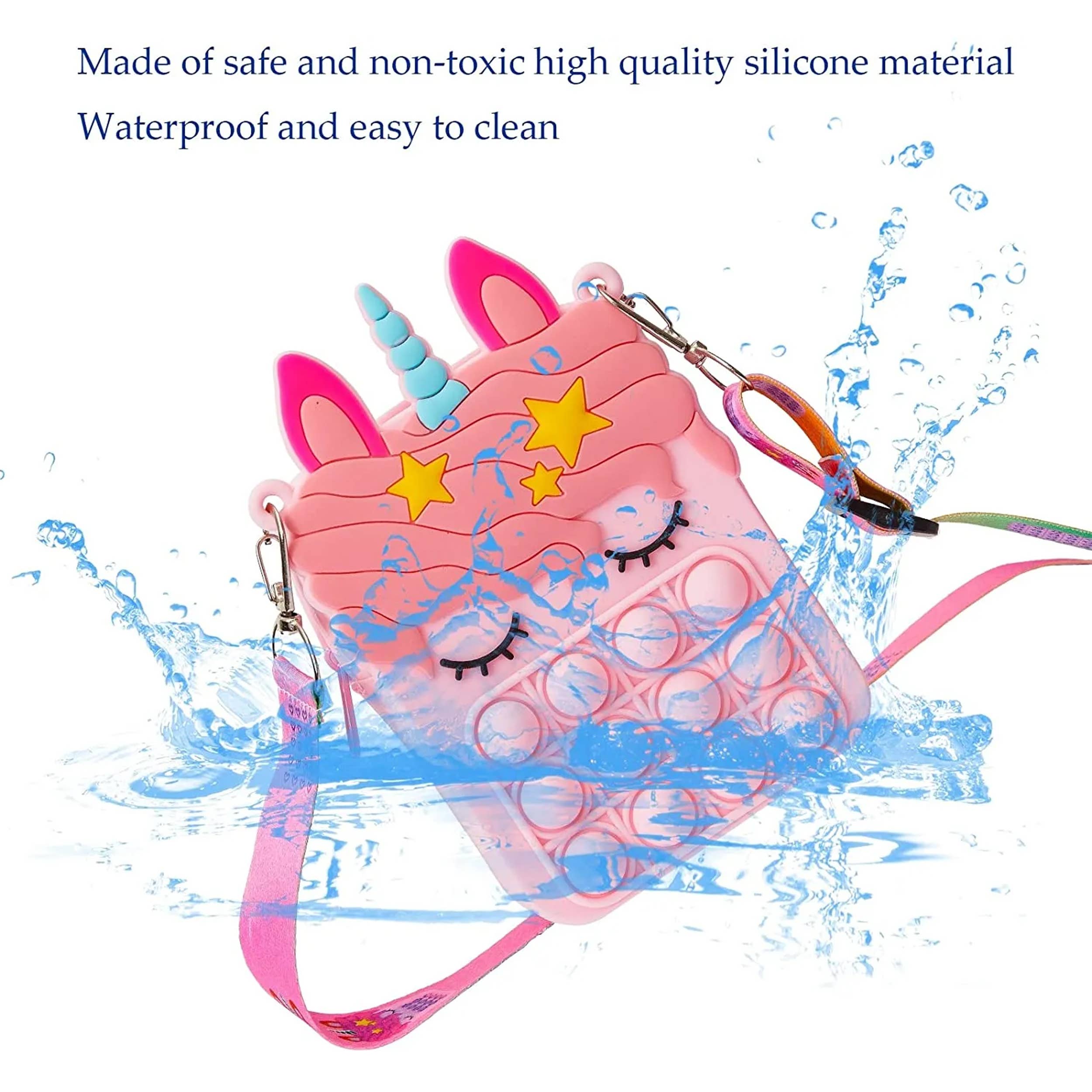 JSBlueRidge Toys – Großhandel Umhängetasche – Kinder – Einhorn Pop it Fidget Stuffer Valentinstag Mädchen Geldbörse10