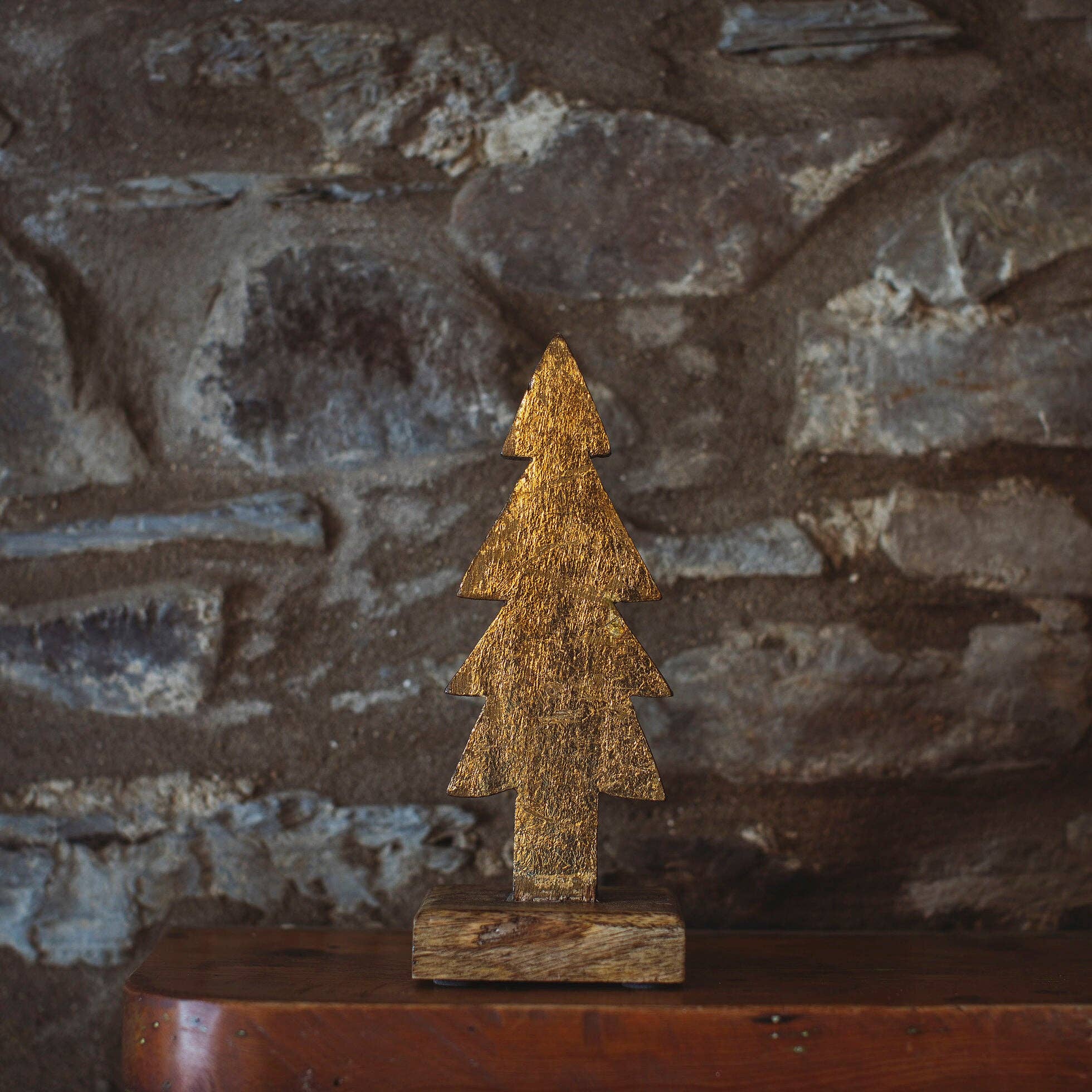 Moult – wholesale Christmas decoration – Gold Leaf Christmas Trees2