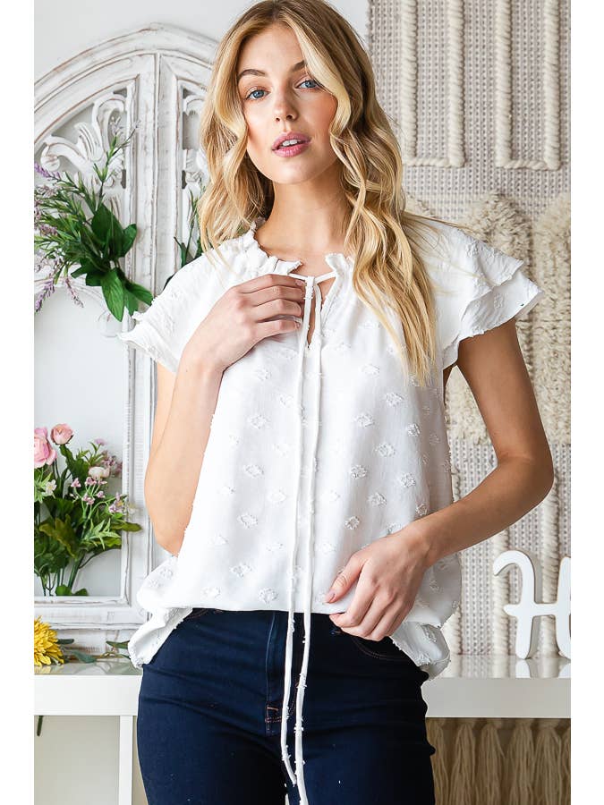 7th Ray - Venta al por mayor Blusa - Mujer - Blusa de Mujer con Lazo y Escote en V T513122