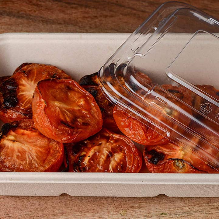 EcoQuality – Großhandel Lebensmittelbehälter – Kompostierbare rechteckige Lebensmittelbehälter mit Deckel, 34 Unzen2