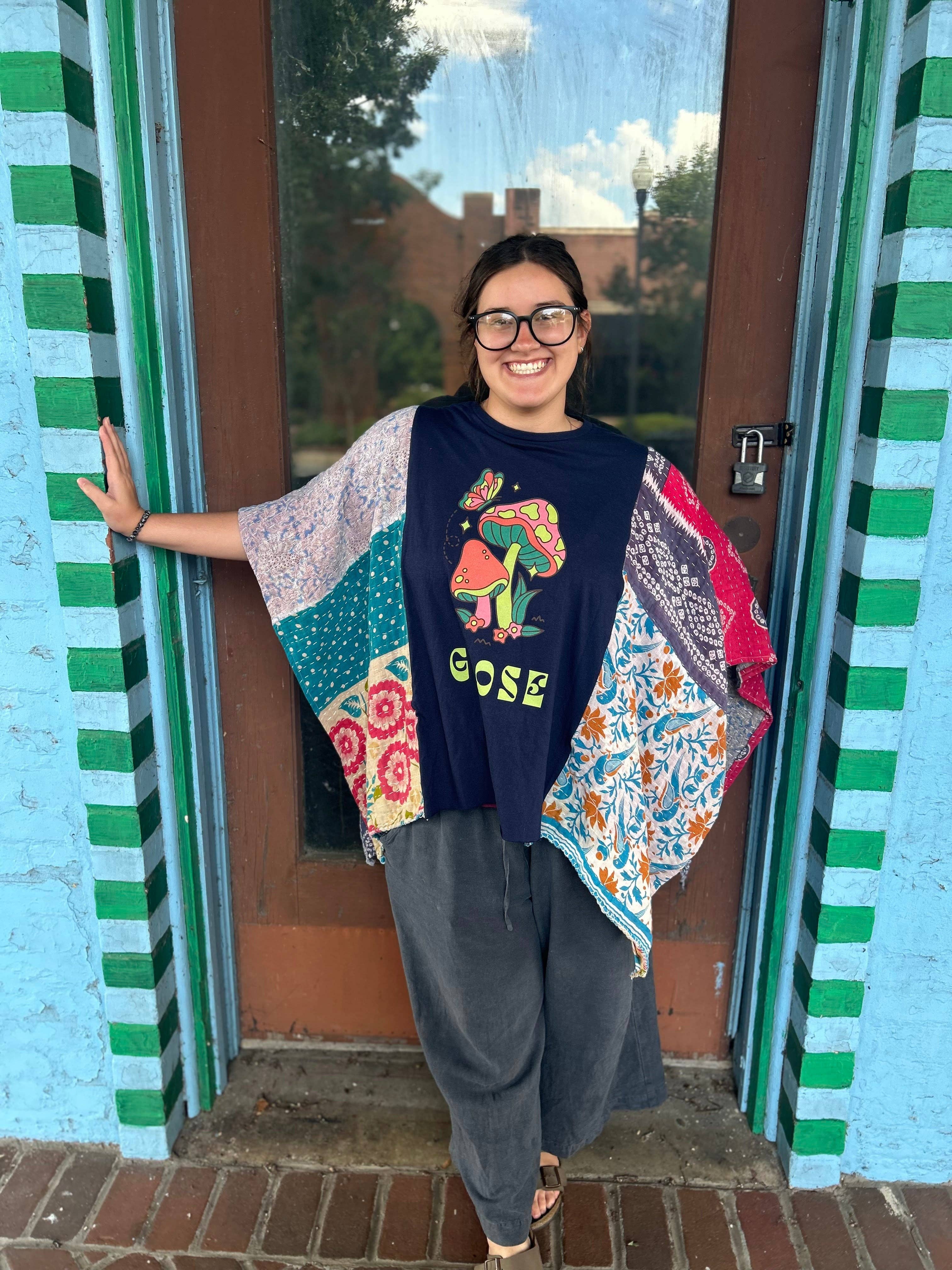 Little Hippie Chick – wholesale Poncho - Dam – Unik Kantha-poncho i ny tappning4