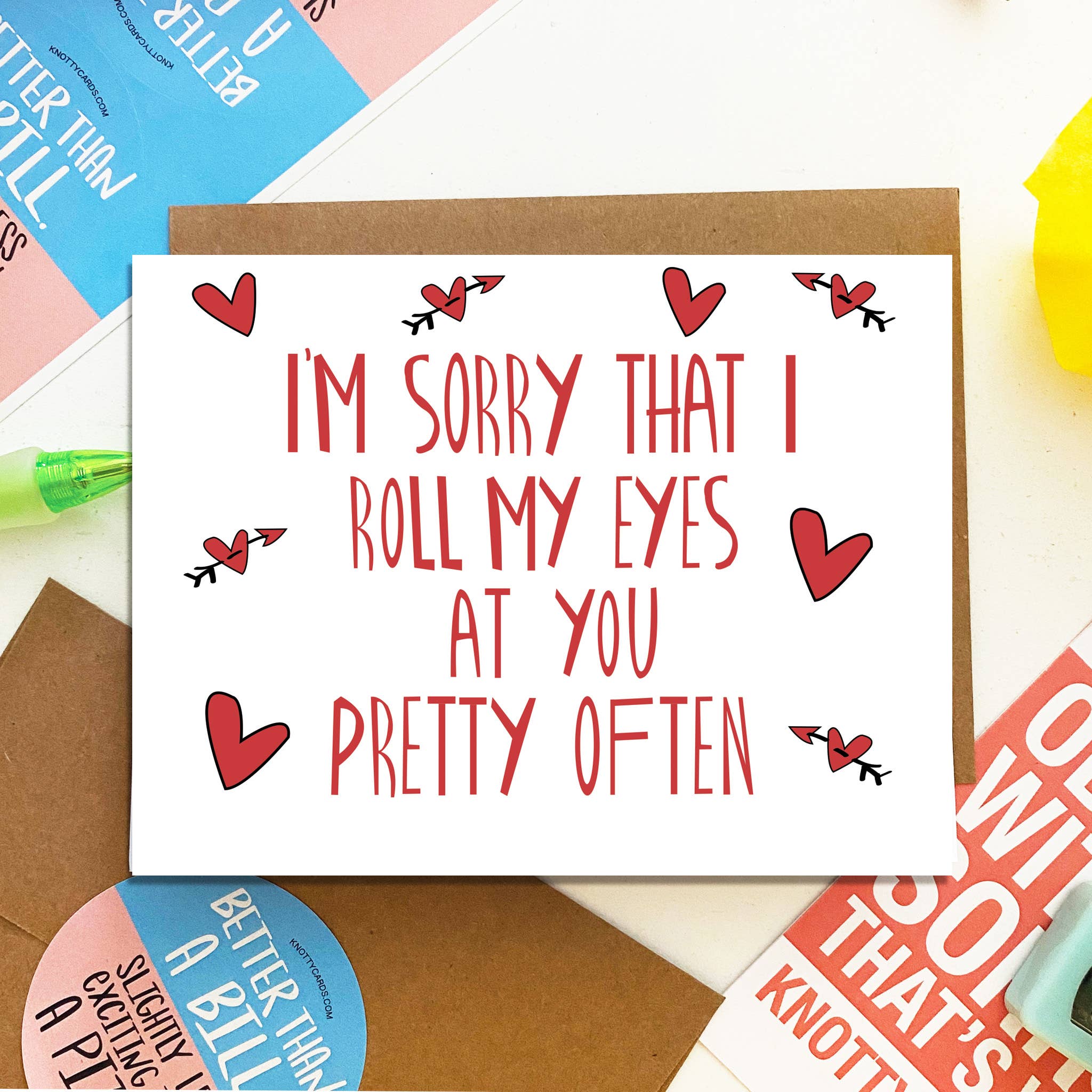 Knotty Cards - Wholesale Love Card - Roll Eyes1