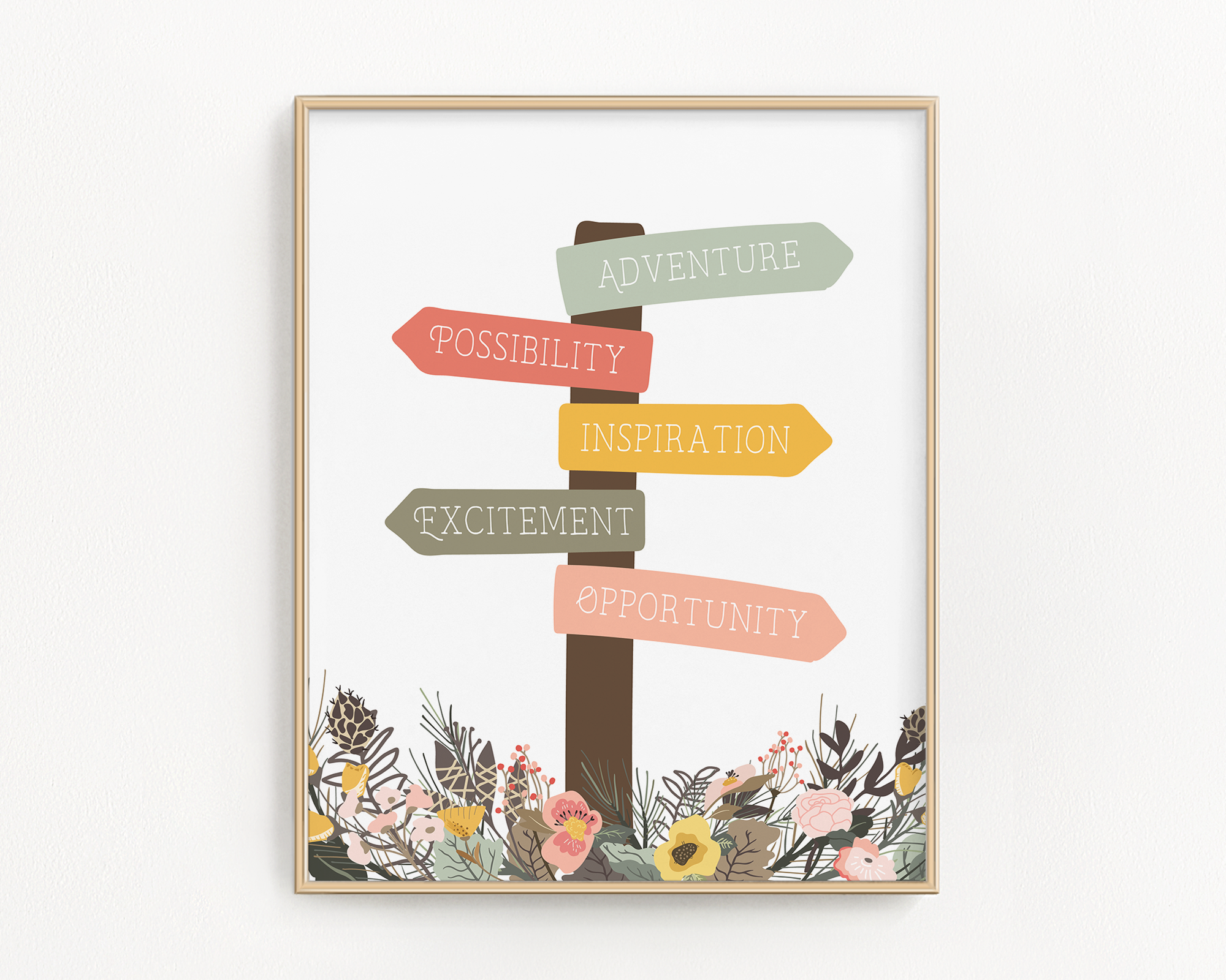 Flip The Script Studios - Wholesale Art Print - Floral Fields Signpost Art Print0