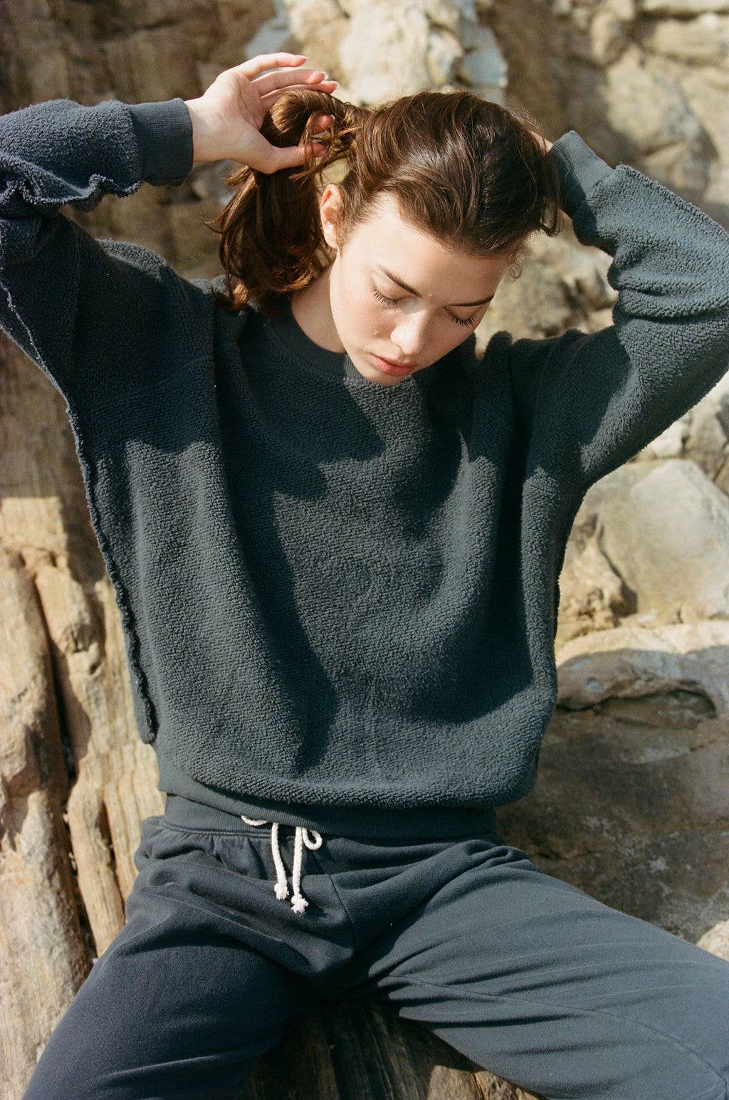 a.ren - Wholesale Sweatshirt - Women's - PK1008 | Knit Cotton Upside Down Garment Washed Pullover6