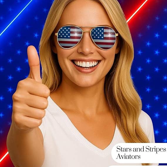 grinderPUNCH - Wholesale Sunglasses - Unisex - American Flag Aviator Sunglasses Glasses (Gunmetal)3