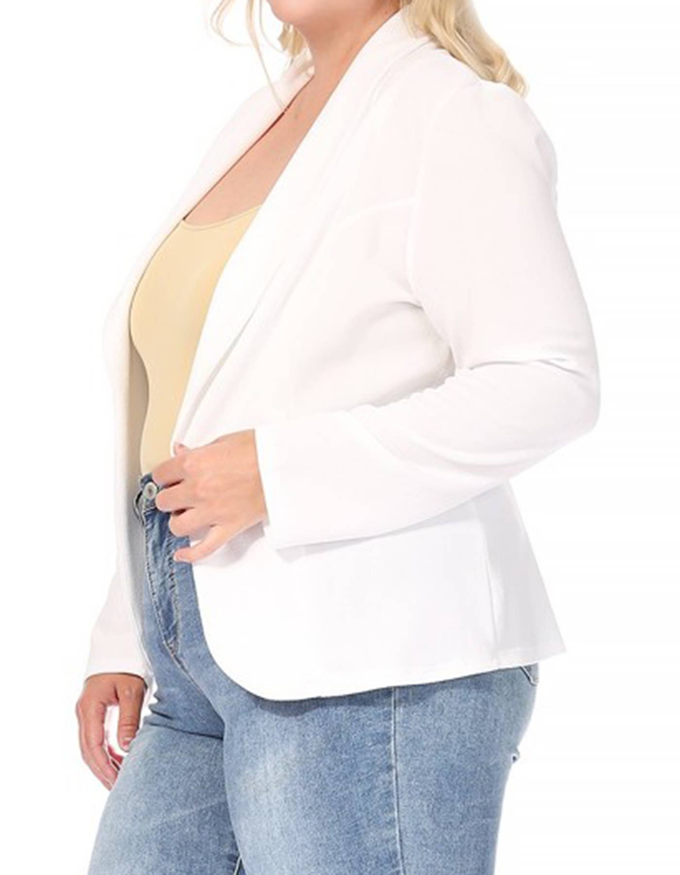 MOA COLLECTION - Wholesale Blazer - Women's - Women's Solid Casual Plus Size Trendy Blazer Jacket46