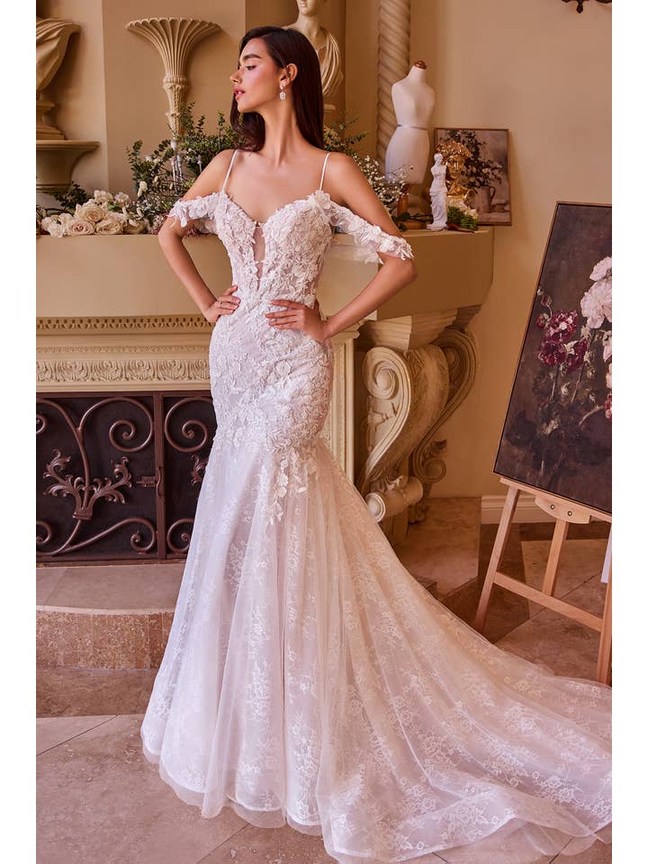 Off White FITTED LACE MERMAID WEDDING DRESS
for wholesale on Faire