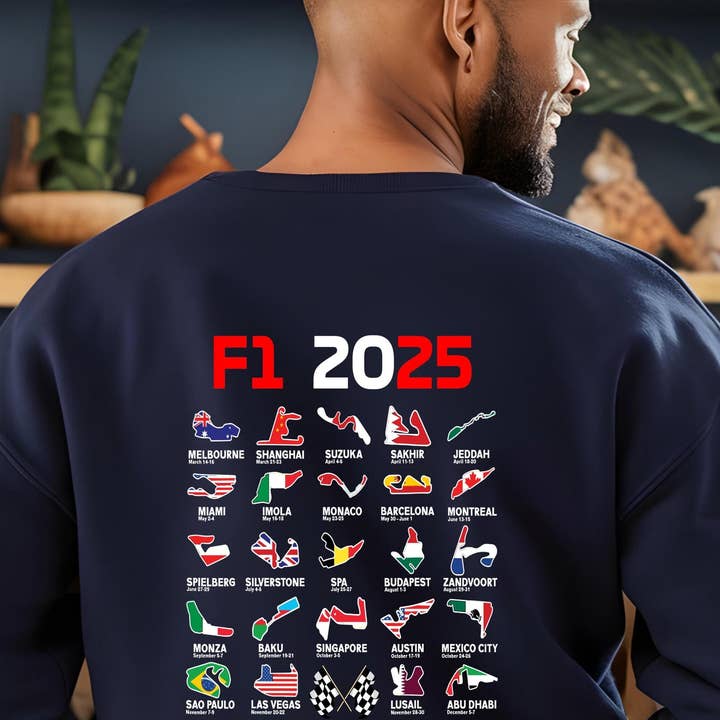 Formula 1 2025 Season Circuits Calendar Fan Tshirt for wholesale by TheKingShirt