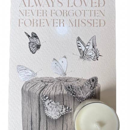 Tealight card - Always loved, never forgotten, forever missed for wholesale by Feu de Mer