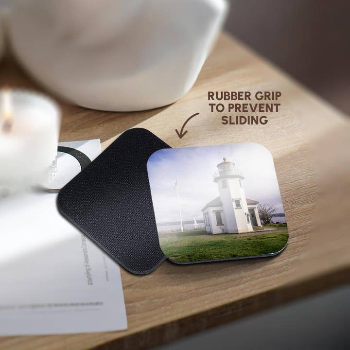 3dRose – wholesale Coasters – 3dRose, Point Robinson Lighthouse, Maury Island, near Seattle, WA, USA, Coaster10