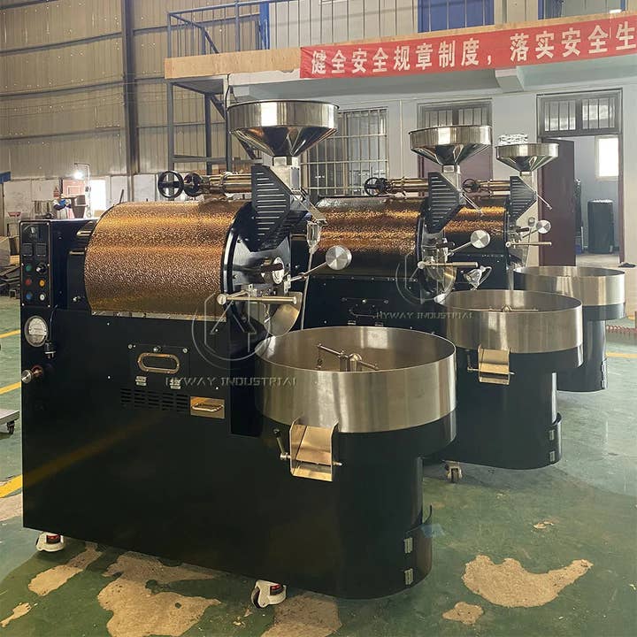 HW-12kg 3kg 3.5kg 6kg 7kg 10kg 12kg 15kg 17kg Industrial Hot air Coffee Roaster Smoke Suppression System Curve Record Meter for wholesale by Ivy Royal