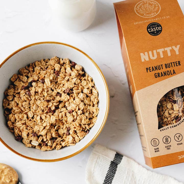 Green Fingers Family – Großhandel Granola – Nutty - glutenfreies, veganes Erdnussbutter-Granola2
