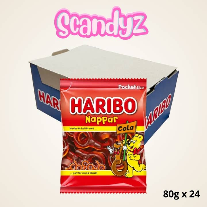 Haribo Colaflasker 80g for engroshandel hos Scandyz