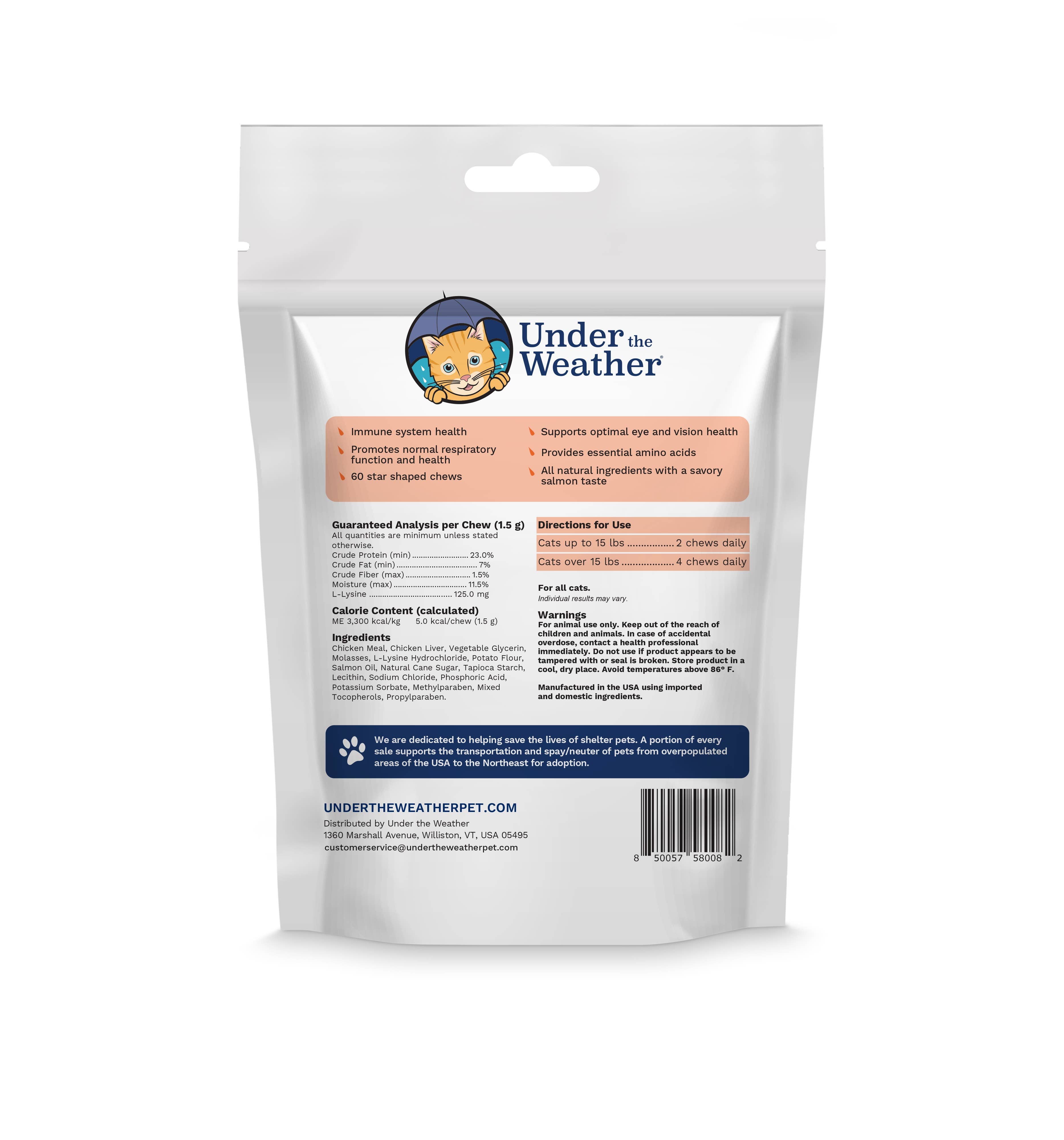 Pet Palette Distribution - Wholesale Pet Supplement - Cat - Under the Weather Cat Urinary Support Chews 60 ct.1