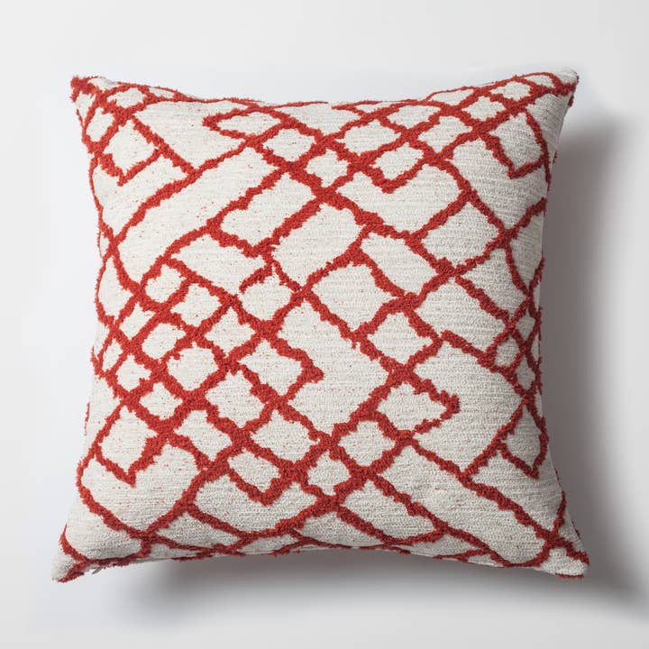 Ethnic Kilim Bohem Woven Square Decorative Pillowcases Red for wholesale by Fineroom Living