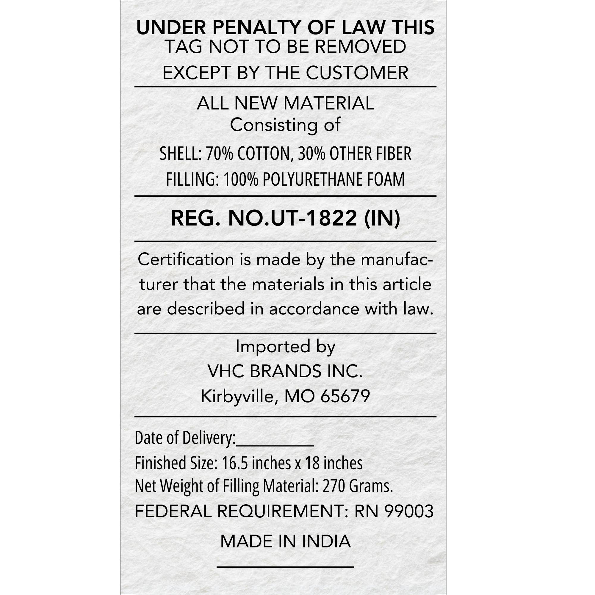 VHC Brands - Wholesale Chair Cushion - Custom House Black Natural Jacquard Prim Country Chair Pad 15.5x17 - VHC Brands5