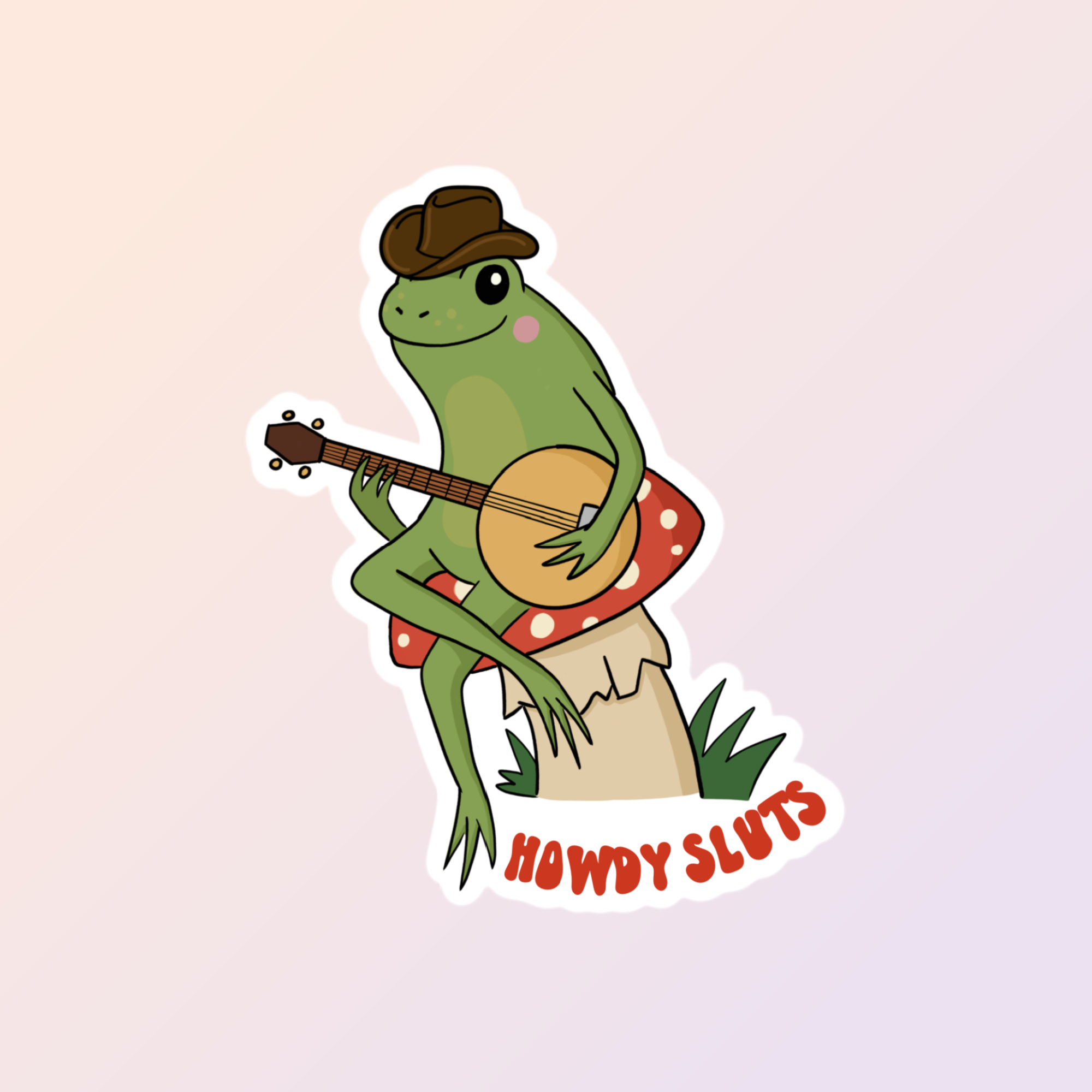 Sorry Not Sorry Co - Vente Autocollant - Autocollants Sassy Cowboy Frog, Howdy Sluts, autocollants amusants0