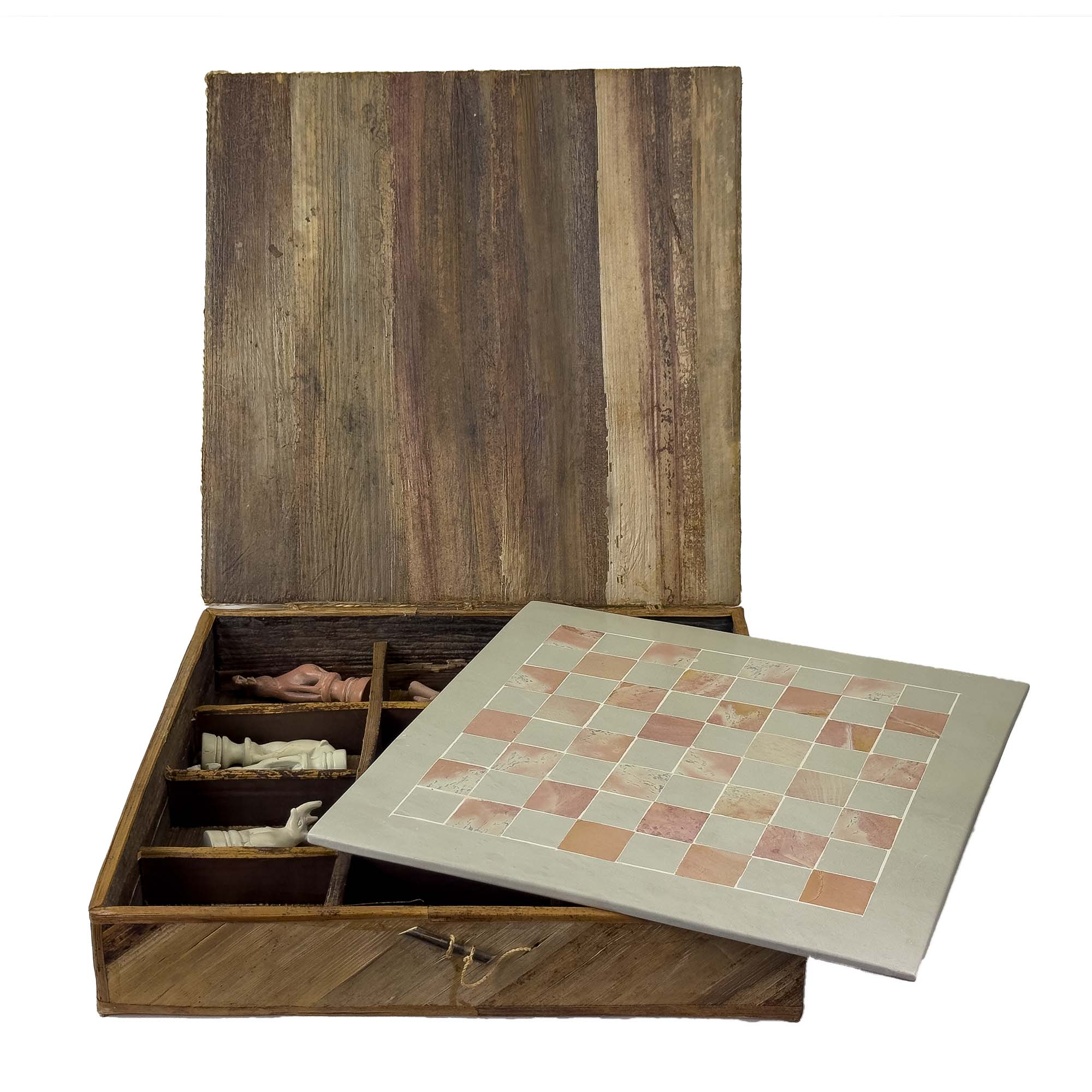 Global Crafts - Wholesale Board Game - Soapstone Hand-Carved Chess Set  in Box  - Safari Animal Pieces5